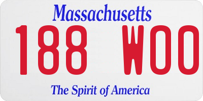 MA license plate 188WO0