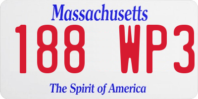 MA license plate 188WP3