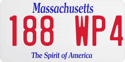 MA license plate 188WP4