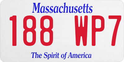 MA license plate 188WP7