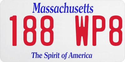 MA license plate 188WP8