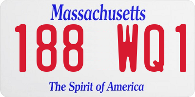 MA license plate 188WQ1