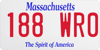 MA license plate 188WR0
