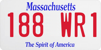MA license plate 188WR1