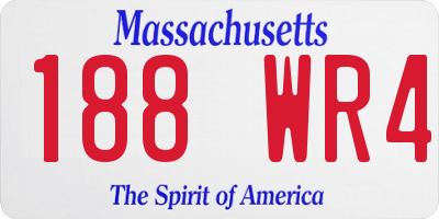 MA license plate 188WR4