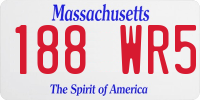 MA license plate 188WR5
