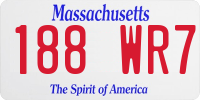 MA license plate 188WR7