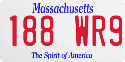 MA license plate 188WR9