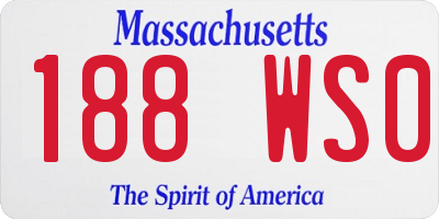 MA license plate 188WS0