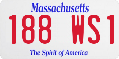 MA license plate 188WS1