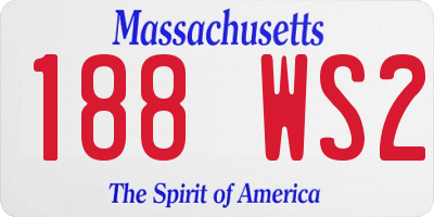 MA license plate 188WS2