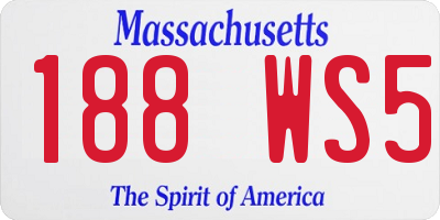 MA license plate 188WS5