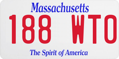 MA license plate 188WT0