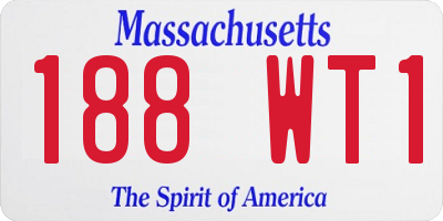 MA license plate 188WT1