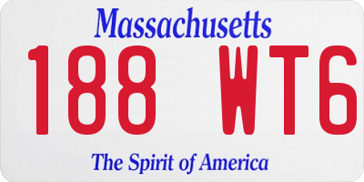 MA license plate 188WT6