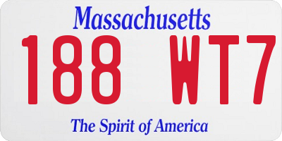 MA license plate 188WT7