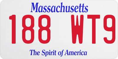 MA license plate 188WT9