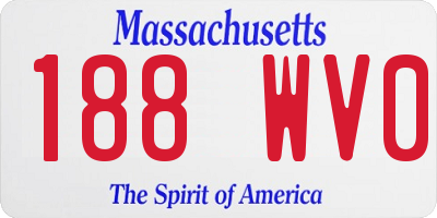 MA license plate 188WV0