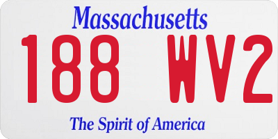 MA license plate 188WV2
