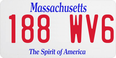 MA license plate 188WV6