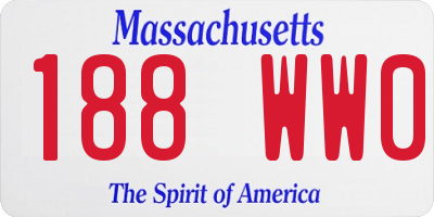MA license plate 188WW0