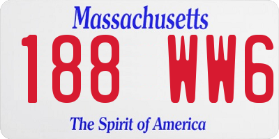 MA license plate 188WW6