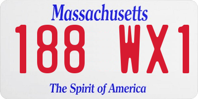 MA license plate 188WX1