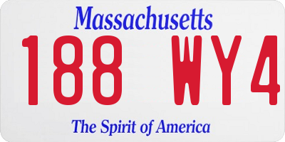 MA license plate 188WY4