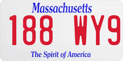 MA license plate 188WY9