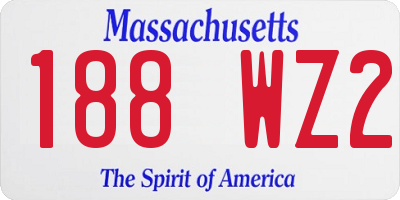 MA license plate 188WZ2