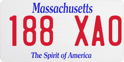 MA license plate 188XA0