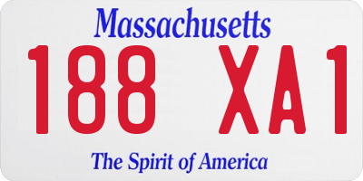 MA license plate 188XA1