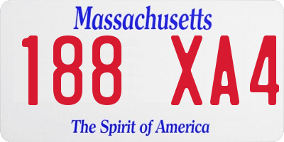 MA license plate 188XA4