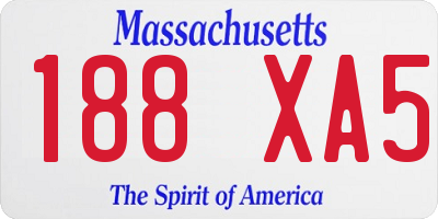 MA license plate 188XA5