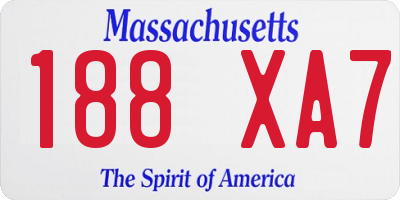 MA license plate 188XA7