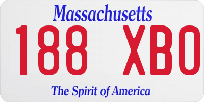 MA license plate 188XB0