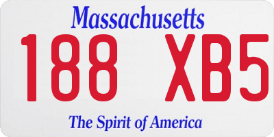 MA license plate 188XB5