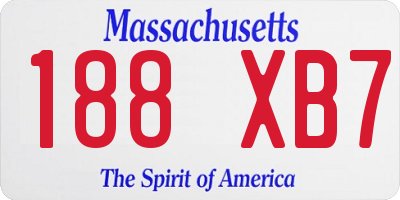 MA license plate 188XB7