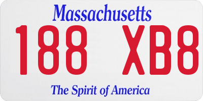 MA license plate 188XB8