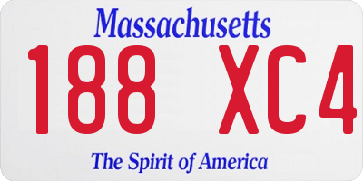 MA license plate 188XC4