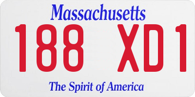 MA license plate 188XD1