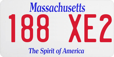 MA license plate 188XE2
