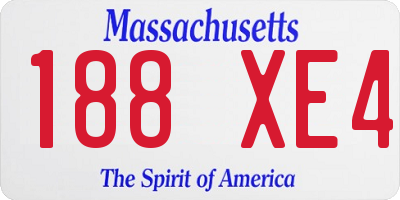 MA license plate 188XE4