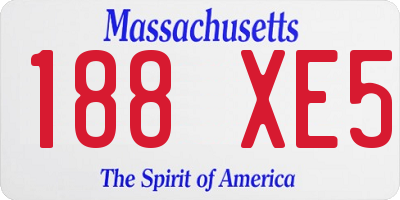 MA license plate 188XE5