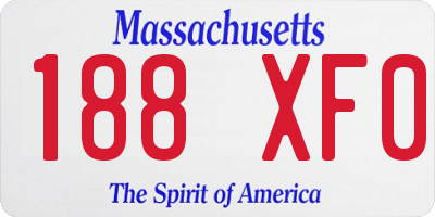 MA license plate 188XF0