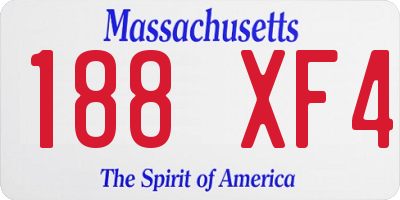 MA license plate 188XF4