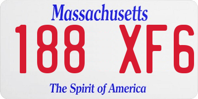 MA license plate 188XF6