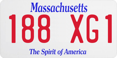 MA license plate 188XG1