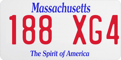 MA license plate 188XG4