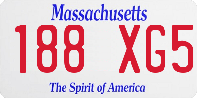 MA license plate 188XG5